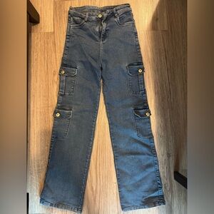 Dark Blue Cargo Jeans